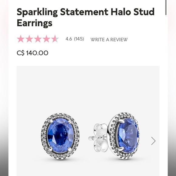 Pandora Royal Blue Sparkling Statement Necklace & Earring Set - Picture 4 of 6